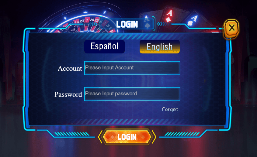 orion stars login interface